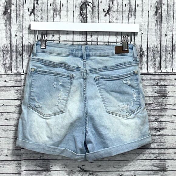 Judy Blue Wild Aztec Patches Cuffed Denim Shorts - Picture 8 of 8